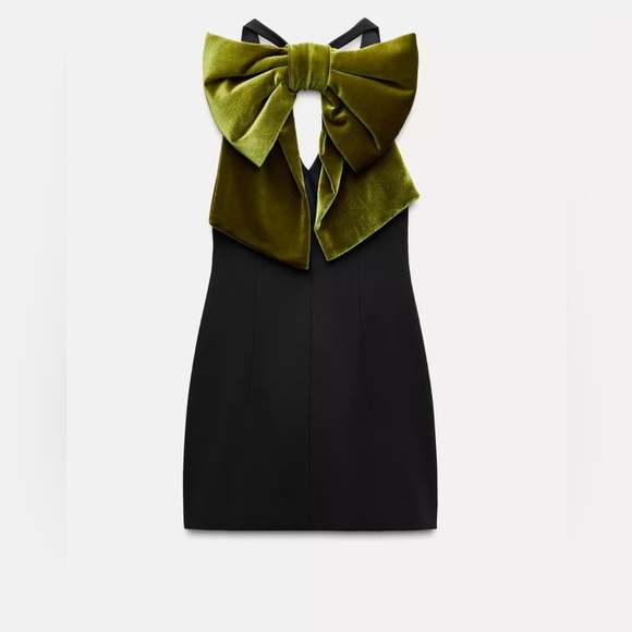Zara Dresses & Skirts - BRAND NEW Zara Velvet Bow Mini Dress – Size XS (no tag )
